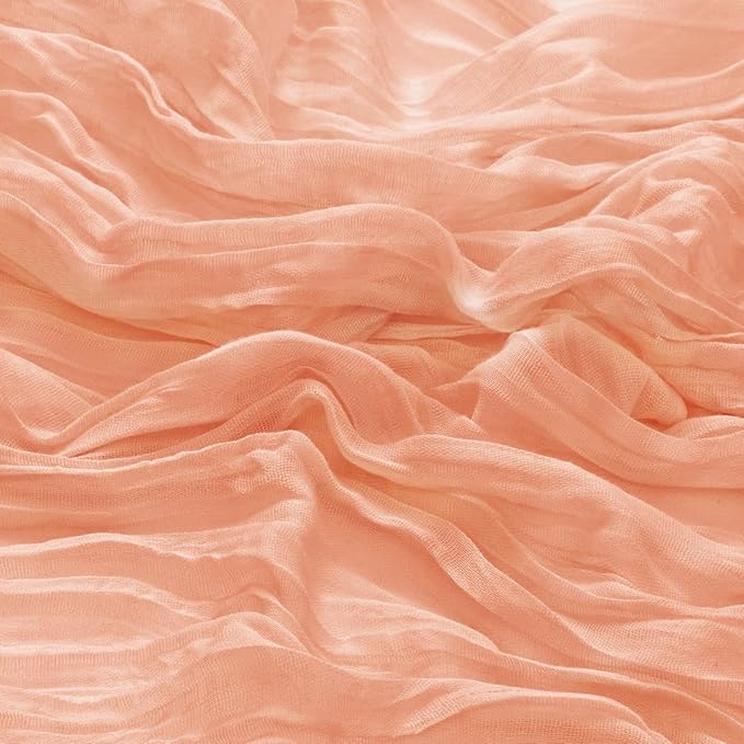 DeZerlor 50 Pack Peach Cheesecloth Napkins Spring Cloth Napkins Set of 50 Dinner Napkins Bulk 21x21 Inches for Wedding Bridal Shower Baby Shower Parties