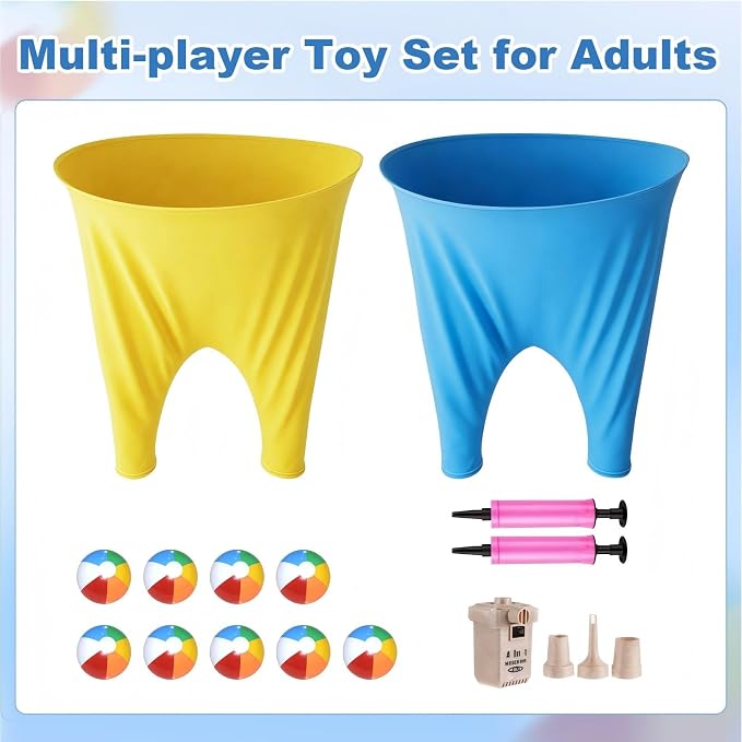 Granny Pants Yard Game Set, Granny Pants Family Outdoor Party Games, Oversized Pants with Bouncy Balls and Electric Air Pump, Outdoor Tossing Games for Adult Yard Game Birthday Party Family Reunion