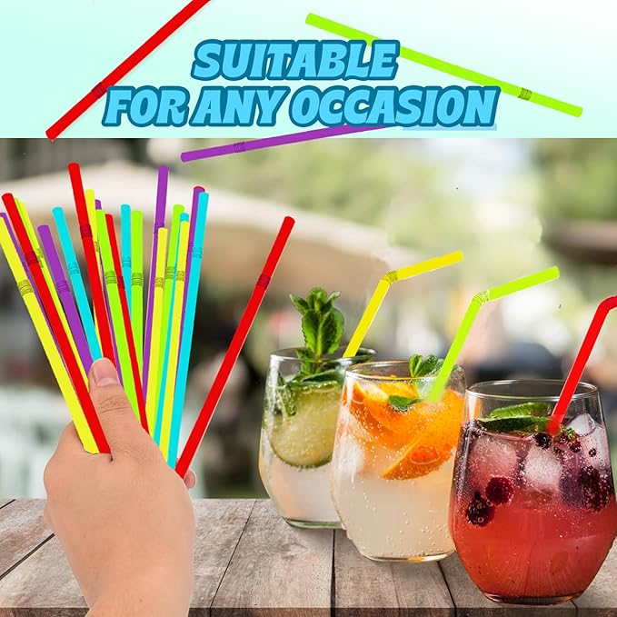 Sugarcane Straws 100PC Biodegradable Drink Straw 7.8'' Disposable Compostable Colorful Straws for Hot Cold Drinks Beverages Coffee Cocktail Juice Home Favor, The Beach Party Decoration Supplies