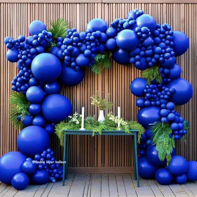 Royal Blue Latex Balloons Different Sizes Double Stuffed Dark Navy Blue Balloon Garland Arch Kit for Graduation Birthday Baby Shower Wedding Independence Memorial Day Party Decorations