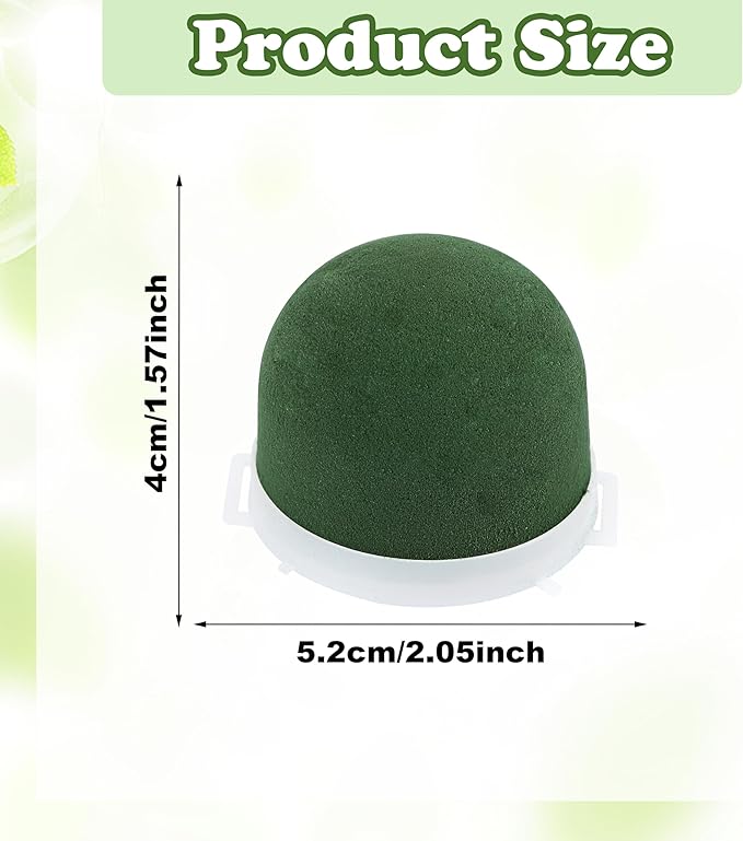 24 Pcs Mini Floral Foam Holders Set, Wet Green Foam for Fresh Flower Arrangements, Wedding, Wine Bottle Decor Supplies