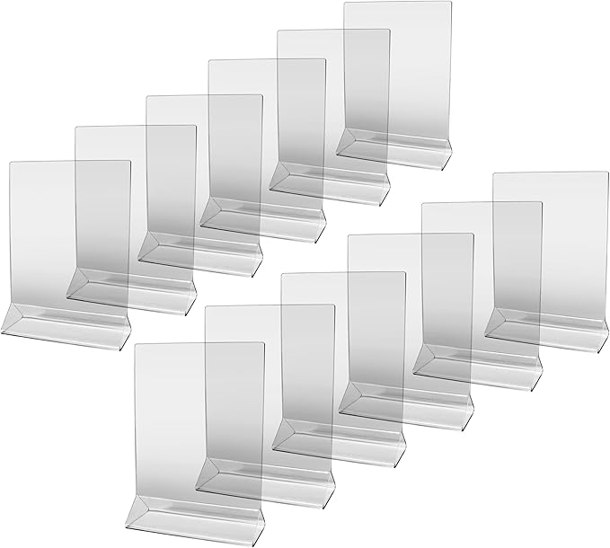 New Star Foodservice 23008 Acrylic Table Menu Card Holder, 5 by 7-Inch, Clear, Set of 12