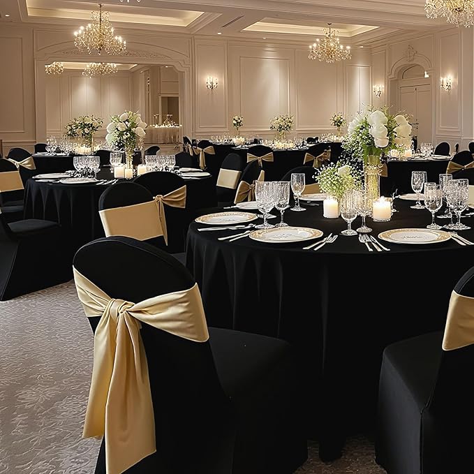 VEVOR Chair Covers, Polyester Spandex Chair Cover, Stretch Slipcovers for Wedding Party Dining Banquet Flat-Front Chair Covers (Black-c-XL, 30PCS)