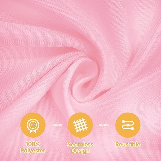 BRILLMAX 8 Pack Pink Tablecloths 70 x 120 Inch for 6ft & 8ft Rectangle Tables - 150 GSM Polyester Fabric, Universal Fit, Water, Stain & Wrinkle Resistant Cloth Cover for Wedding Reception Banquet