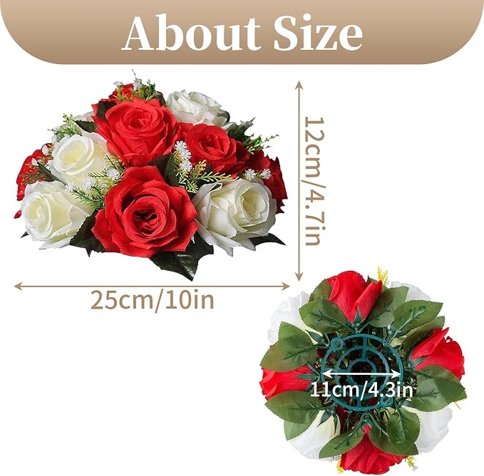 Sziqiqi Pack of 10 Fake Flower, Silk Rose Flowers, Suit for Wedding/Party Centerpiece Road Lead Flower Rack Decorations, 10 Pieces