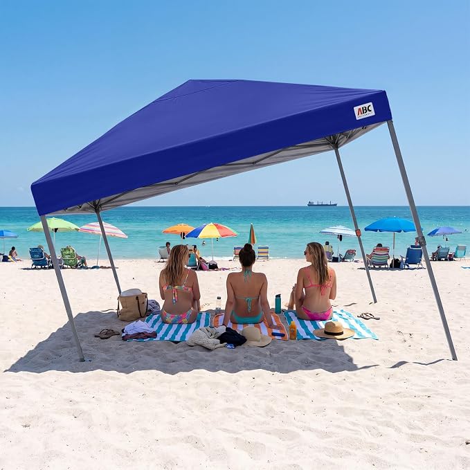 ABCCANOPY 10x10 Pop Up Canopy - Outdoor Patio Portable Canopy Tent Gazebo Heavy Duty for Backyard and Deck with 4 Sandbags and 8 Stakes (Dark Blue)