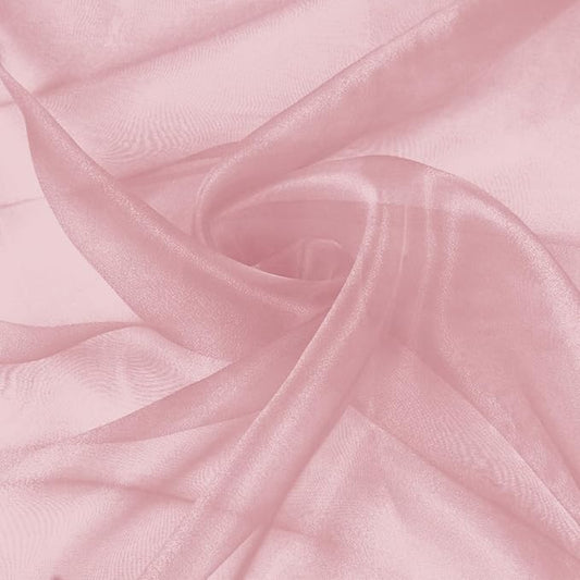 VACVELT Sheer Organza Fabric by The Yard, 60 Inch Wide Rose Gold Organza Fabric Bolt Bridal Sheer Tulle Fabric, Silk Organza Fabric Roll for Wedding Party Decorations Backdrop Curtain (2 Yards)