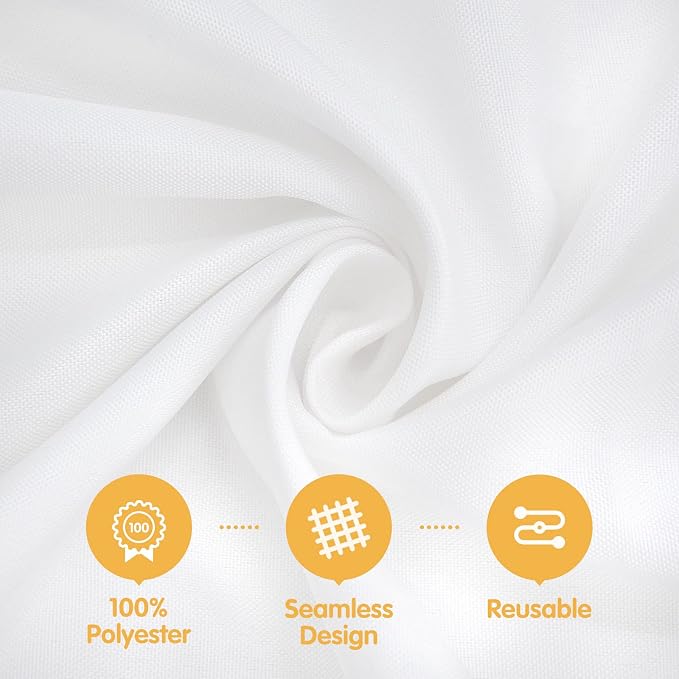 BRILLMAX 6 Pack White Tablecloths 60 x 102 Inch for 6ft Rectangle Tables - 150 GSM Polyester Fabric, 15" Standard Drop, Water, Stain & Wrinkle Resistant Cloth Cover for Wedding Banquet Dining Buffet