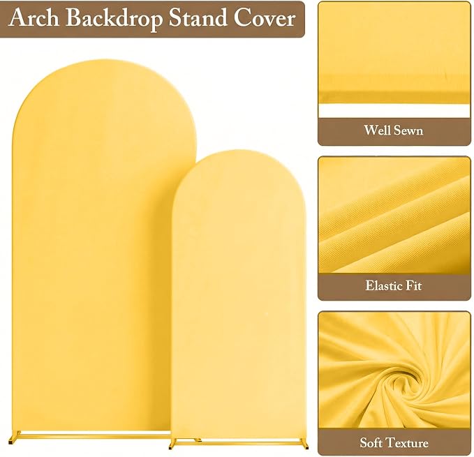 Toolterritary Metal Arch Backdrop Stand and Cover Set, 8FT, 6.6FT Party Backdrop, Easy to Assemble, Backdrop Stand for Parties, Birthday, Baby Shower