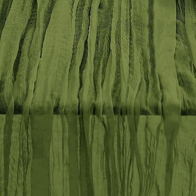 6 Pack Olive Green Cheesecloth Table Runner 35x120 Inch 10Ft Rustic Gauze Cheese Cloth Table Runner Sheer Cheesecloth Table Runners for Wedding Party Bridal Shower Decoration