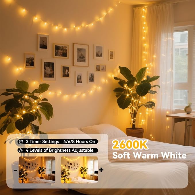 LitHome 300LED 99FT Led Fairy Lights Plug In, Color Changing Fairy Lights with Remote, 9 Modes Led Christmas Twinkle Lights Indoor Dimmable, RGB Christmas Fairy String Lights for Xmas Home Party Decor