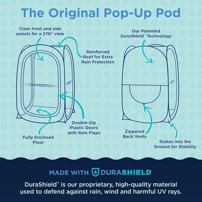 WeatherPod® Pop-Up Sports Tent 1-2 Person – Instant Setup MyPod™ Original Shark Tank All-Weather Shelter for Outdoor Sports, Rain, Wind & Cold