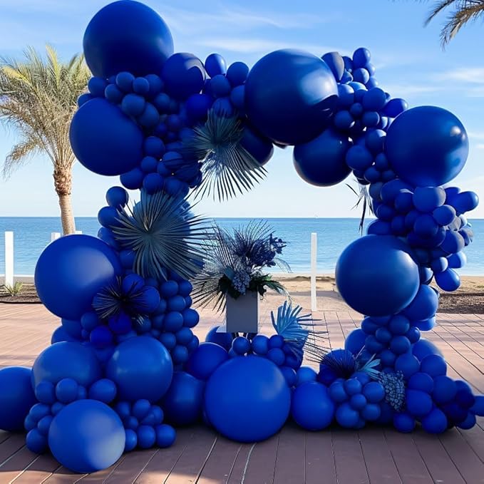 Royal Blue Latex Balloons Different Sizes Double Stuffed Dark Navy Blue Balloon Garland Arch Kit for Graduation Birthday Baby Shower Wedding Independence Memorial Day Party Decorations