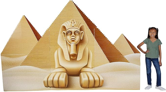 Fun Express 8 Ft. 11 1/2" x 5 Ft. 11" Pyramid & Sphinx Scene Cardboard Cutout Stand-Up