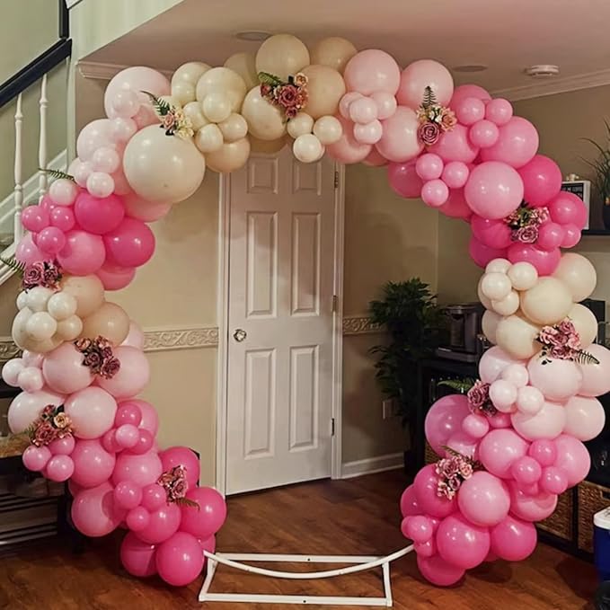 Pink Balloon Arch, Mother's Day Balloons Hot Pink Light Pearl White Latex Balloon for Girls Women Birthday Mother's Day Wedding Baby Shower Bridal Shower Bachelorette Engagement Party Decorations