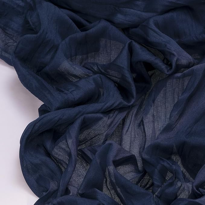 Socomi Navy Blue Summer Cheesecloth Table Runner Boho Rustic Gauze 120 inch 10FT Cheese Cloth Sheer Runner for Wedding Party Baby Shower Birthday Home Decor Holiday Decorations