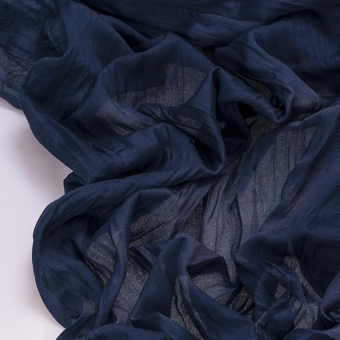 Socomi 10pcs Navy Blue Summer Cheesecloth Table Runner Boho Rustic Gauze 120 inch 10FT Cheese Cloth Sheer Runner for Wedding Party Baby Shower Birthday Home Decor Holiday Decorations