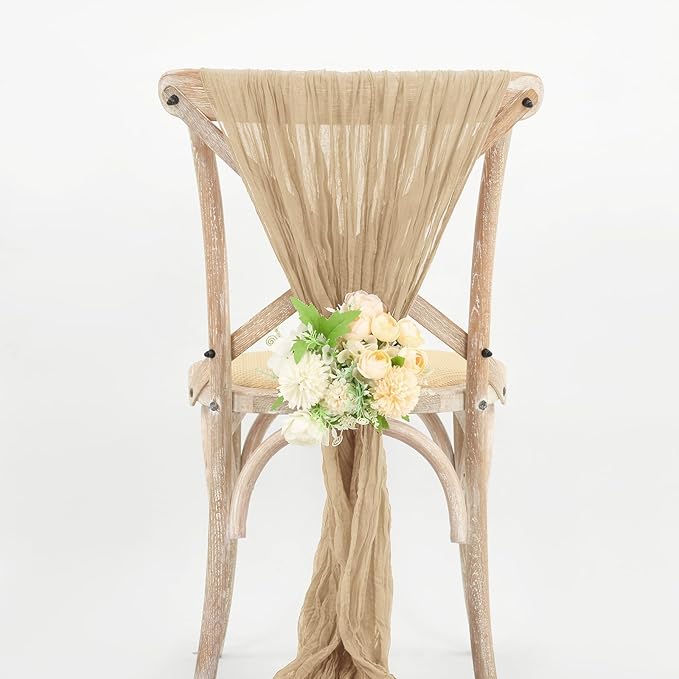 8 Pack 10Ft Cheesecloth Table Runner Beige, 20 x 120 Inch Rustic Gauze Boho Cheese Cloth Wedding Long Table Runner for Wedding Party Bridal Shower Decoration