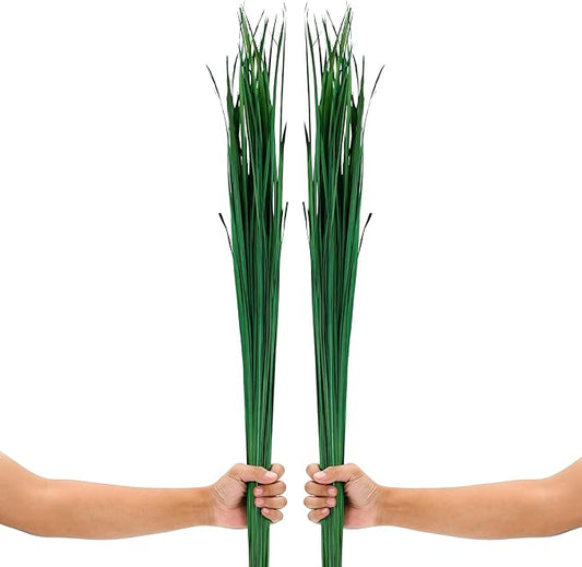 Leewadee Tall Vase Filler, Natural Grass Stems – 2 Bunches of Colored Branches for Vases, Carefully Dried Twigs for Home and Bar Decoration, 45 inches, Green