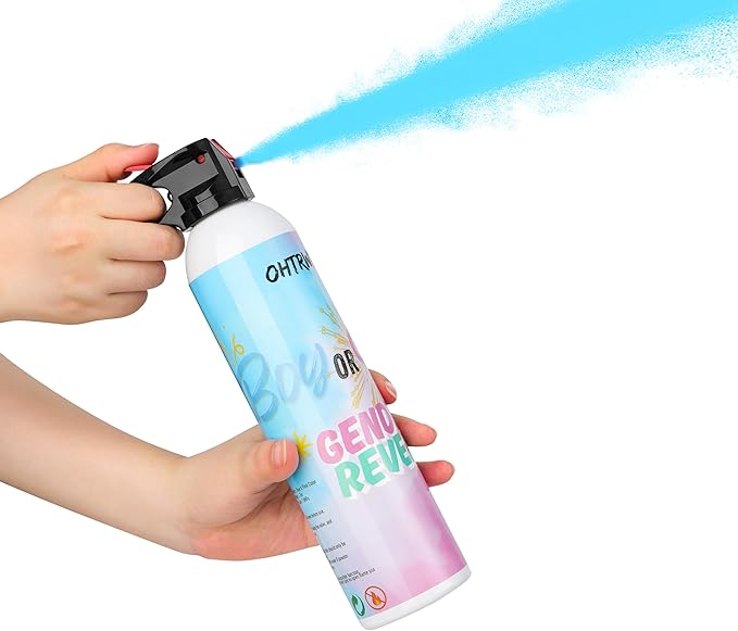 Gender Reveal Fire Extinguisher Color Blasters: 2 Pcs Blue Blaster Only for Baby Boy with Pink Smoke, Confetti Power Cannon for Gender Reveal Party