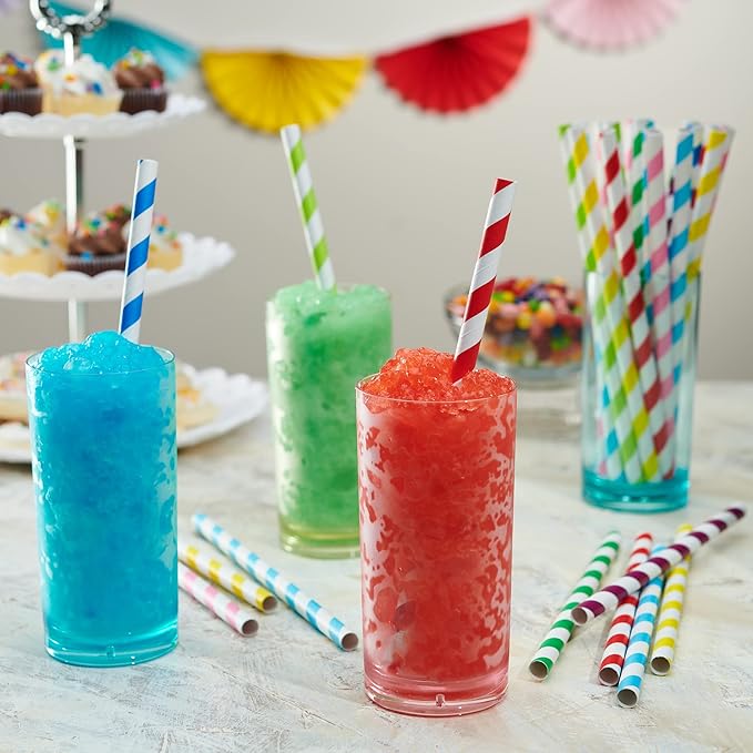 Comfy Package [50 Count] 10 mm Jumbo Paper Smoothie & Boba Straws - Biodegradable Paper Straws for Milkshakes, Smoothies & Bubble Tea, Assorted Colors