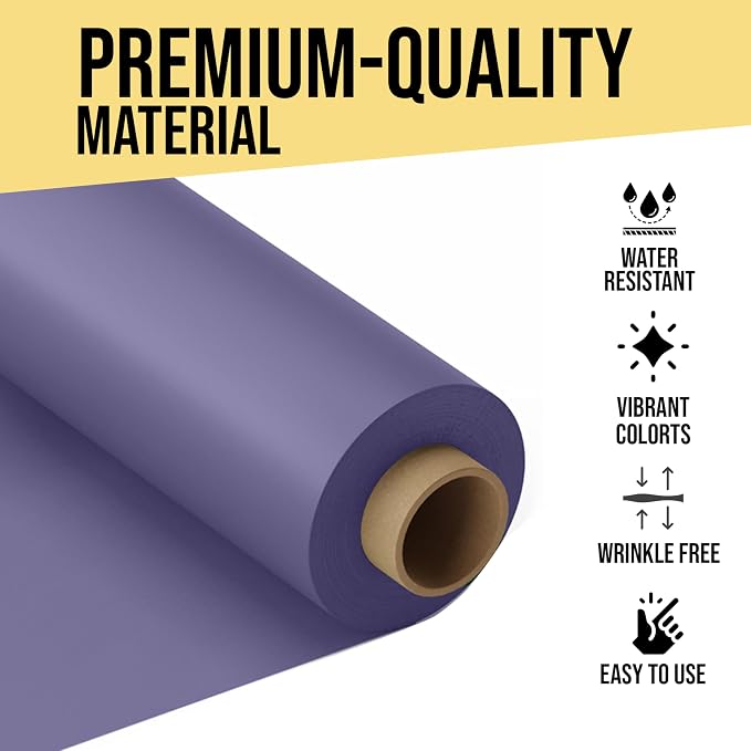 Party Solids 66% Thicker Premium Lavender Plastic Table Cover Roll 40" X 300' Table Cloth Plastic Cover Roll Quality Thick Banquet Rolls Disposable Tablecloth Rolls Strong American Based Company