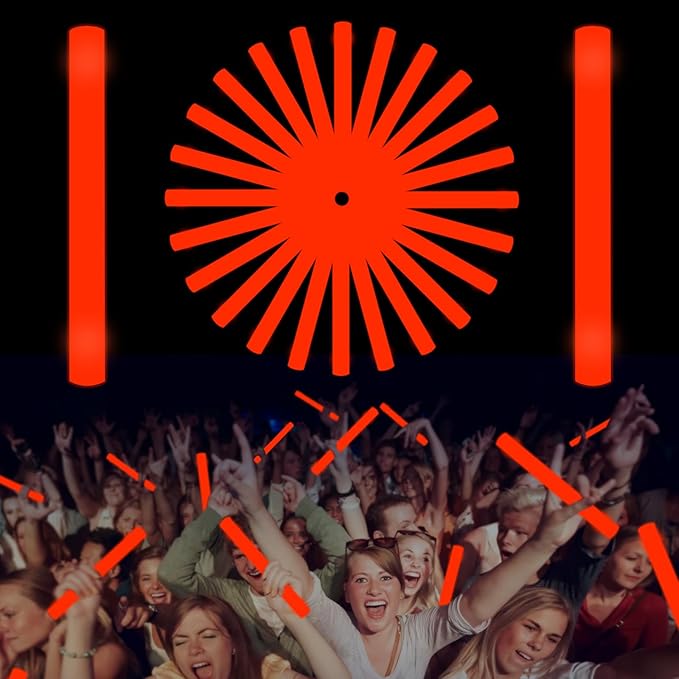 Glow Foam Wand, 36 Pcs Red Giant LED Light Up Sticks 3 Modes Flashing Baton Wands Party Supplies for July 4th, Raves,Concert ,Christmas, Halloween,Sporting Events