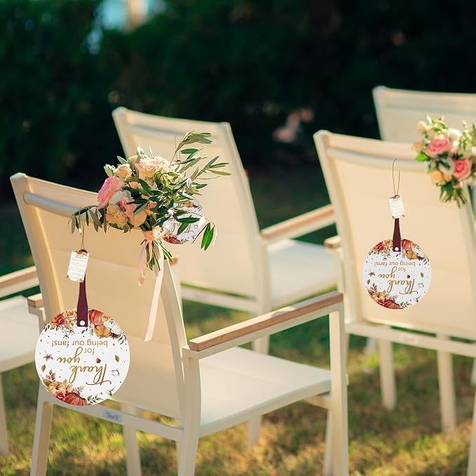 Cinrobiye 100 Sets Wedding Hand Fans Bulk for Guests, Handheld Fans with Thank You Cards, Outdoor Bridal Shower Favors