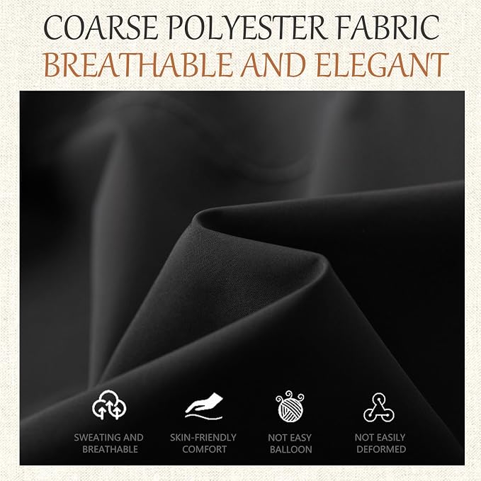 70x120 Table Cloth - 4 Pack Rectangular Black Washable Stain and Wrinkle Resistant Polyester Table Cover for Dining Tables, Various Parties and Camping (Black)