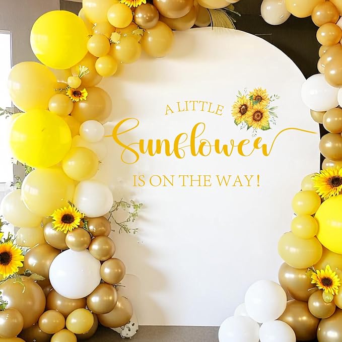 A Little Sunflower Is On The Way Baby Shower - A Little Sunflower Is On The Way Decal, Flower Sign for Balloons Arch Backdrop, First Birthday Decorations for Girl, 1st Party Banner Supplies for Girl