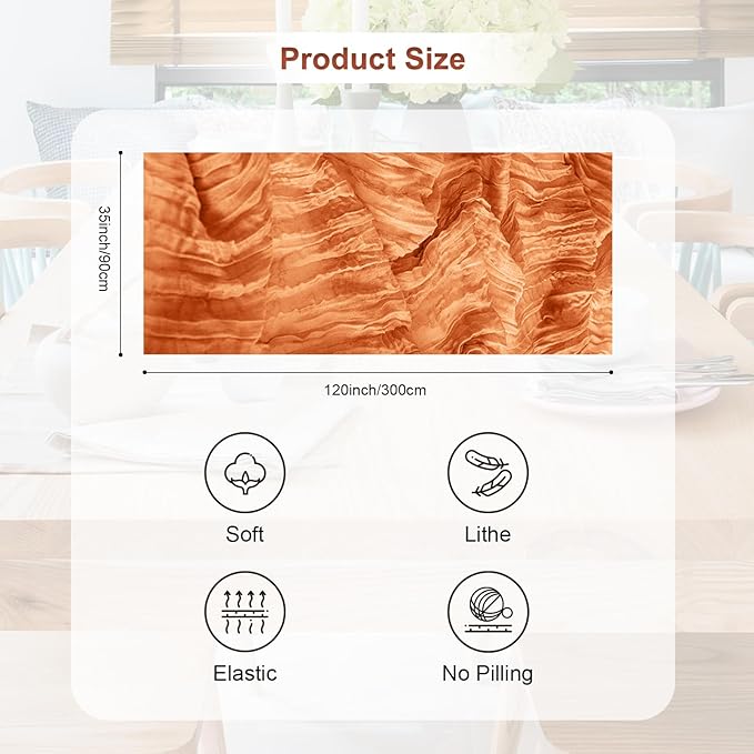 1 Pack Coral Cheesecloth Table Runner 35x120 Inch 10Ft Rustic Gauze Cheese Cloth Table Runner Sheer Cheesecloth Table Runners for Wedding Party Bridal Shower Decoration
