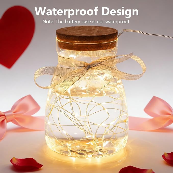 YEGUO Fairy Lights Battery Operated, 8 Packs Each 16ft 50 LED String Lights, Christmas MIni Lights Indoor for Bedroom Wedding Party Holiday Gift(Warm White)