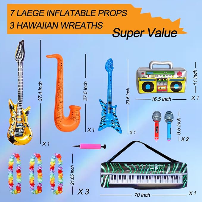 Bulk Large Premium Photo Booth Props Set for Adult Teens, Funny Hats and Large Glasses, Crystal Crown, Inflatable, Card Cutout Props, Photo Booth Prop for All Occasions