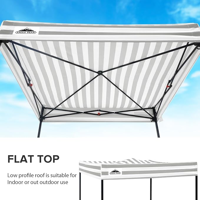 EAGLE PEAK 5x5 Pop Up Changing Tent, Flat Top Changing Room, Gray/White | Portable, Privacy Tent, Pool Cabana, Dressing Room, Shower & Toilet Use, Opaque Fabric, Instant Setup, Photoshoots, Camping