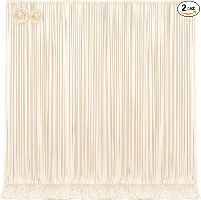 10x12 Champagne Backdrop Curtains for Wedding Party Wrinkle Free Backdrops Curtain Drapes Fabric Decorations Photo Back Drop Cloth for Baby Shower Photography Stage Reception 5ft x 12ft,2 Panels