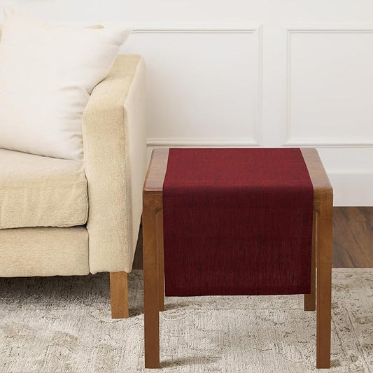 Solino Home Linen Table Runner 36 Inches - 100% Pure Linen Red Garnet Table Runner 14 x 36 Inch Ideal for Dresser and Coffee Tables - Mothers Day, Memorial Day - Athena