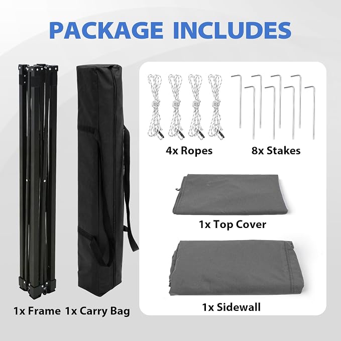 EAGLE PEAK 4x4 Pop Up Changing Tent, Flat Top Changing Room, Dark Gray | Portable, Privacy Tent, Pool Cabana, Dressing Room, Shower & Toilet Use, Opaque Fabric, Instant Setup, Photoshoots, Camping