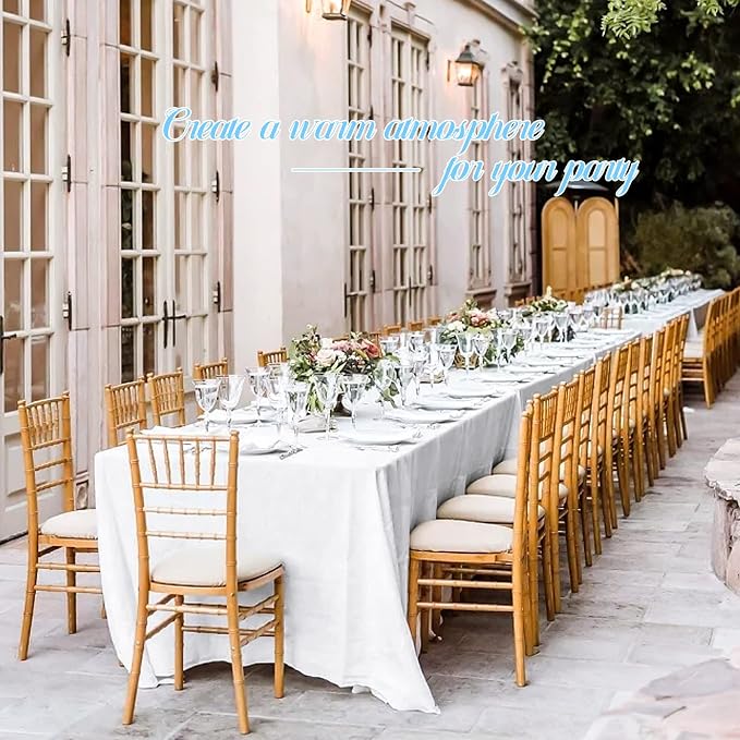 4 Pack White Tablecloths for 6ft Rectangle Tables 60 x 102 Inch - Polyester Table Cover Stain and Wrinkle Resistant Washable Fabric Table Clothes for Wedding Party Banquet Reception Restaurant