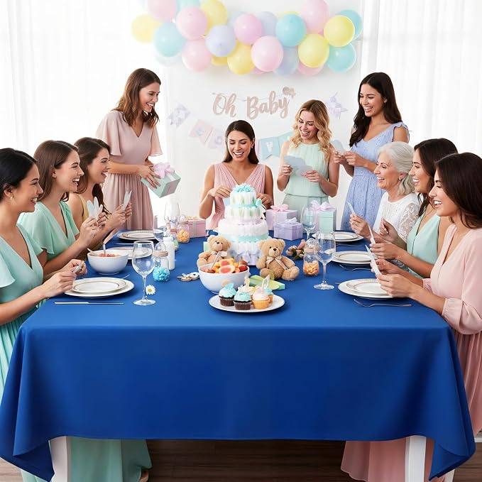 8 Pack Royal Blue Tablecloth 60 x 102 Inch Rectangular Tablecloths for 6 Foot Rectangle Tables, Wrinkle Resistant Blue Table Cloth Washable Polyester Fabric Cover for Party Wedding Banquet