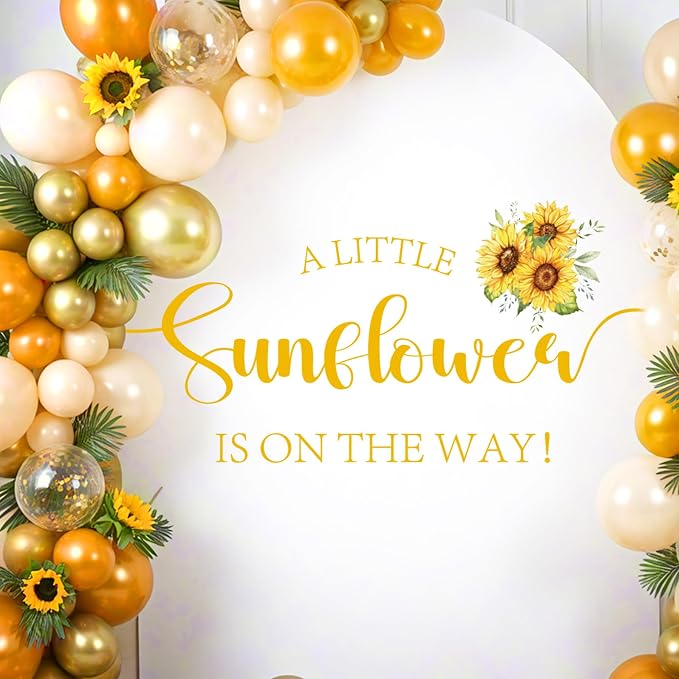 A Little Sunflower Is On The Way Baby Shower - A Little Sunflower Is On The Way Decal, Flower Sign for Balloons Arch Backdrop, First Birthday Decorations for Girl, 1st Party Banner Supplies for Girl