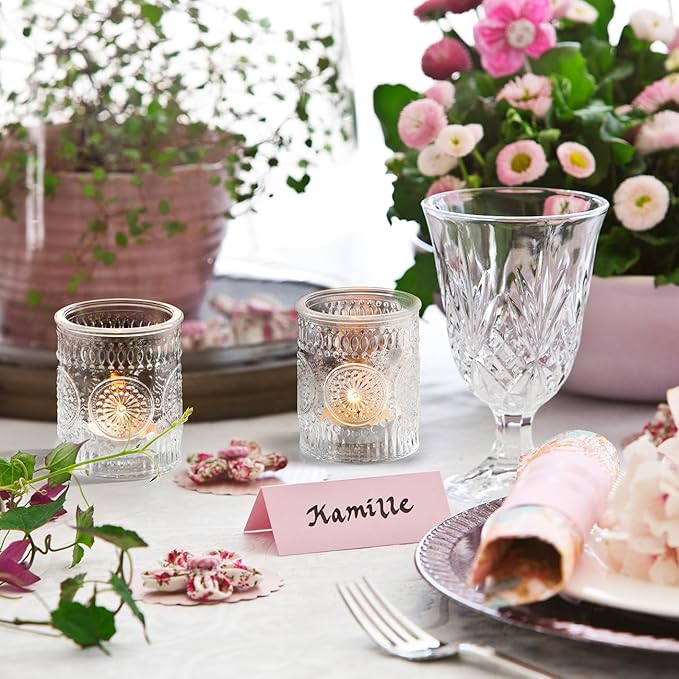 30 Pcs Clear Votive Candle Holders for Wedding, Glass Tea Lights Holder, | Ideal for wedding centerpieces. Fits standard tea lights, small votive candles for versatile decorating.