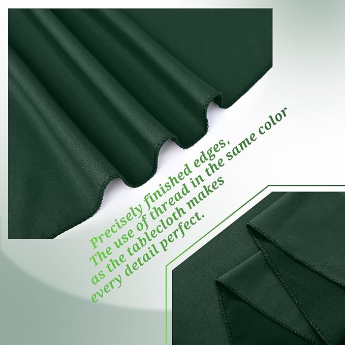 Teruntrue 12 Packs Hunter Green Tablecloths 60x102 inch Rectangle Table Cloth for 6 Foot Rectangle Tables, Washable Polyester Fabric for Wedding Parties Dinner Table Decorative, Hunter Green