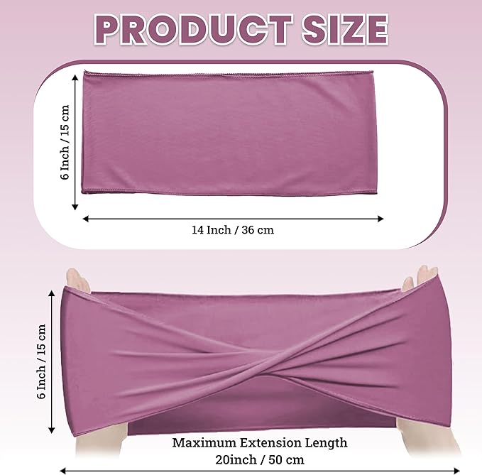 MDS Pack of 25 Spandex Chair Sashes Bows Elastic Stretch Dining Chair Bands Ties Without Slider Buckle Universal fits for Wedding Baby Shower Birthday Party Banquet Event Decoration - Dusty Pink