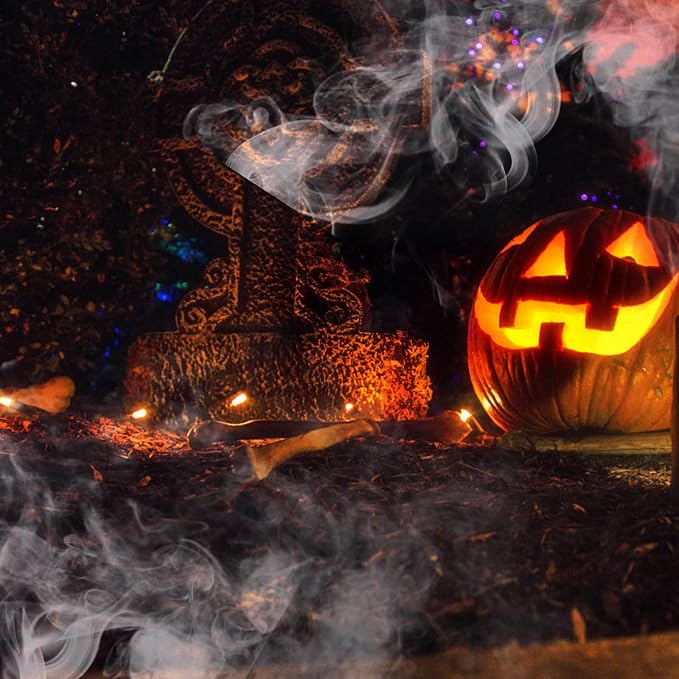 1200W Fog Machine, Halloween Smoke Machine with 14 Colors Lights & Wireless Remote Control, 6000CFM Haze Machine for Wedding, Party, Stage, Indoor, Outdoor.