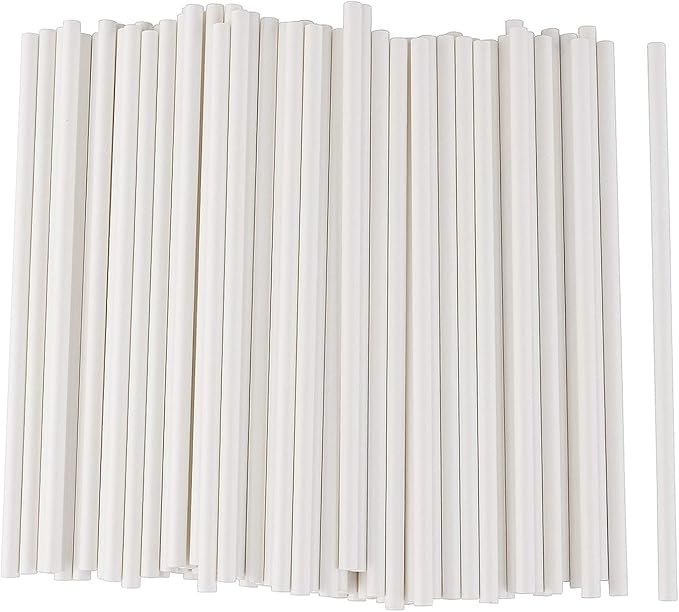 ALINK 100 White Paper Straws Bulk, Biodegradable Drinking Straw for Party Supplies, Birthday, Wedding, Bridal/Baby Shower and Holiday Celebrations