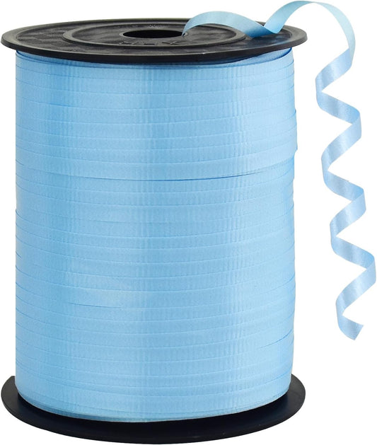 BEISHIDA 500 Yards Matte Light Blue Ribbon Curling Crimped Ribbon Balloon String Ribbons for Gift Wrapping& Birthday Party Festival Art Craft Decor Florist Flowers Decoration