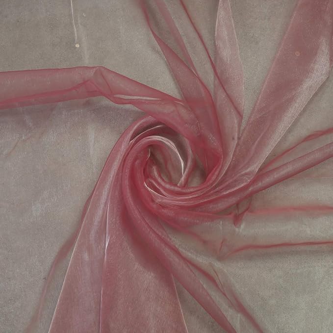 MDS® Pack of 25 Organza Chair Sashes for Wedding Decoration, Reusable Sheer Chair Bows for Banquet Chair Cover, Reception, Bridal Shower, Baby Shower, Birthday Party & Special Events - Dusty Pink