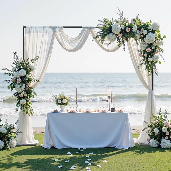 EMART Backdrop Stand,10x10ft(WxH) Adjustable Photo Background Stand with Upgrade Rod,Heavy Duty Flat Base,Metal Pipe and Drape Frame for Wedding,Birthday Party,Event Decorations,Trade Displays