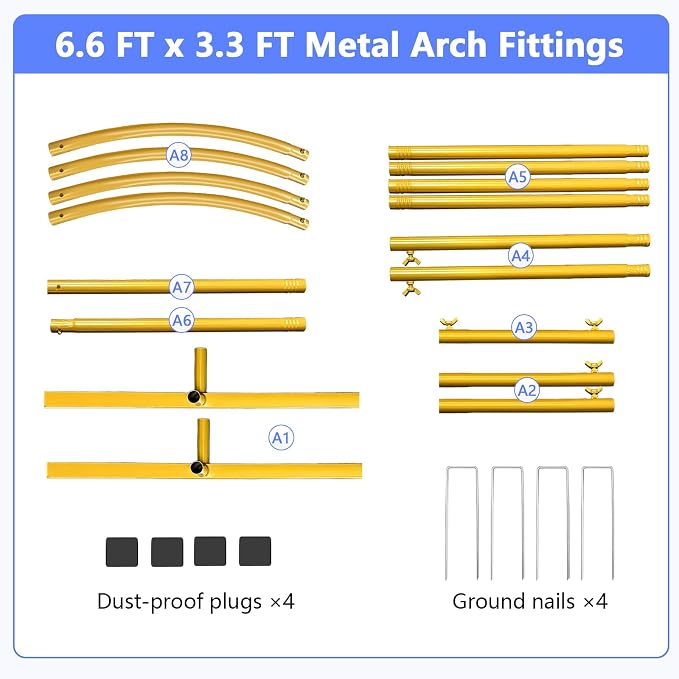 6.6 ft Arch Backdrop Stand, Metal Wedding Arch Stands for Party, Birthday, Wedding, Bridal Shower, Baby Shower Gold
