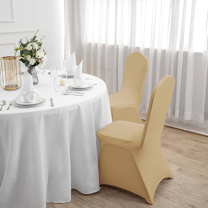 Spandex Chair Cover,12PCS,Chair Covers,Living Room Chair Covers,Removable Chair Cover Washable Protector Stretch Chair Cover for Party, Banquet,Wedding Event,Hotel(Champagne)